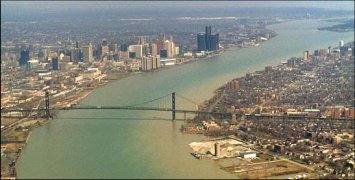 An Aerial View of the Detroit River